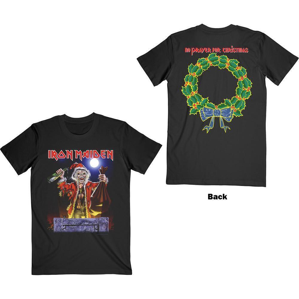 Iron Maiden Unisex T Shirt No Prayer For Christmas Back Print 2 Sided